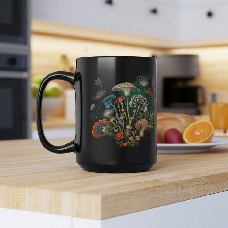 hippieartzone Mug - Mushroom Mug Floral Coffee Mug.