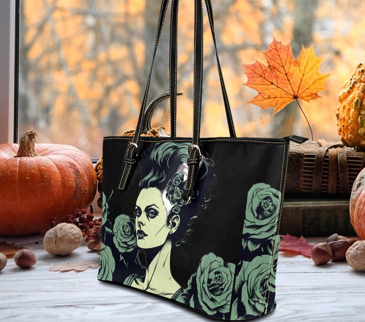hippieartzone Bag - Bride of Frankenstein Leather Horror Shoulder Bag.