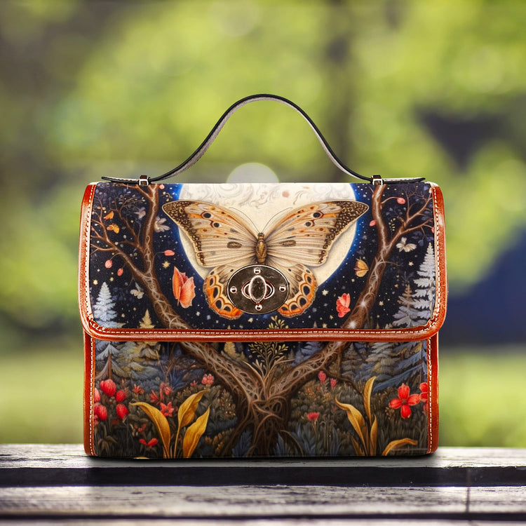 Cottagecore Witchy Luna Moth Satchel Handbag For Boho Hippie
