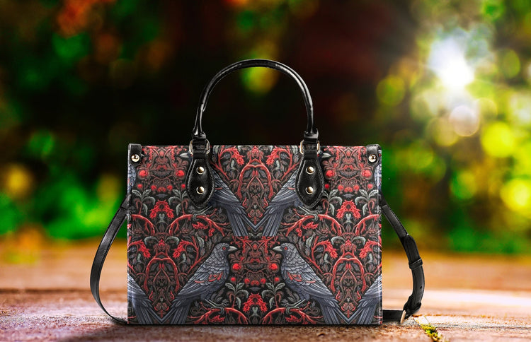 hippieartzone Bag - Cottagecore Witchy Raven Handbag.