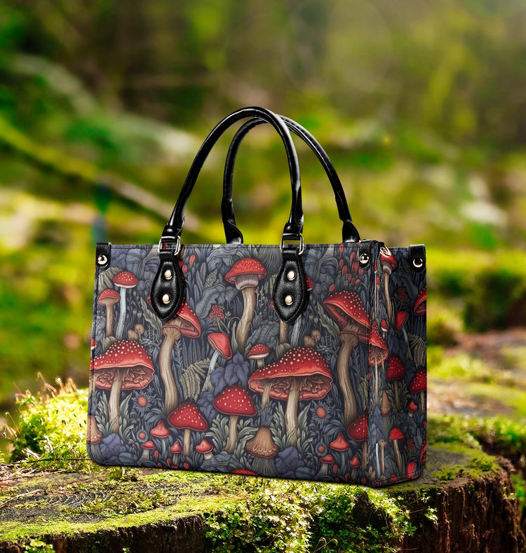 hippieartzone Bag - Cottagecore Mushroom Forest Tote Purse.