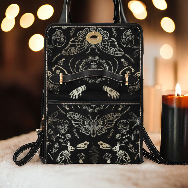 Cottagecore Forest Animal Bones Witchy Satchel Handbag For Boho Hippie