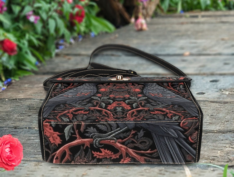 Raven Forest Witch Satchel Handbag For Boho Hippie