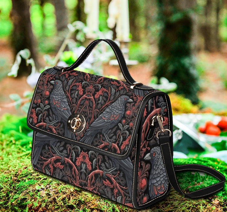 Raven Forest Witch Satchel Handbag For Boho Hippie