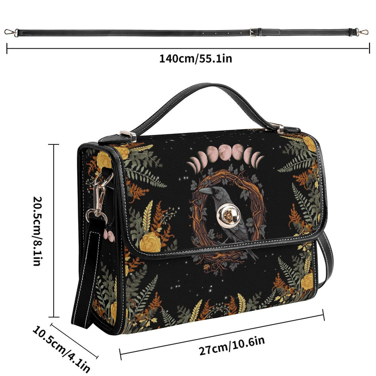 Witchy Raven Satchel Handbag For Boho Hippie