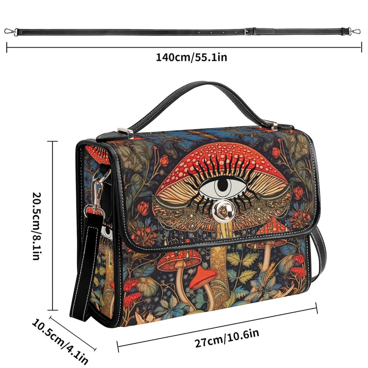 Cottagecore Mushroom Witch Satchel Handbag For Boho Hippie