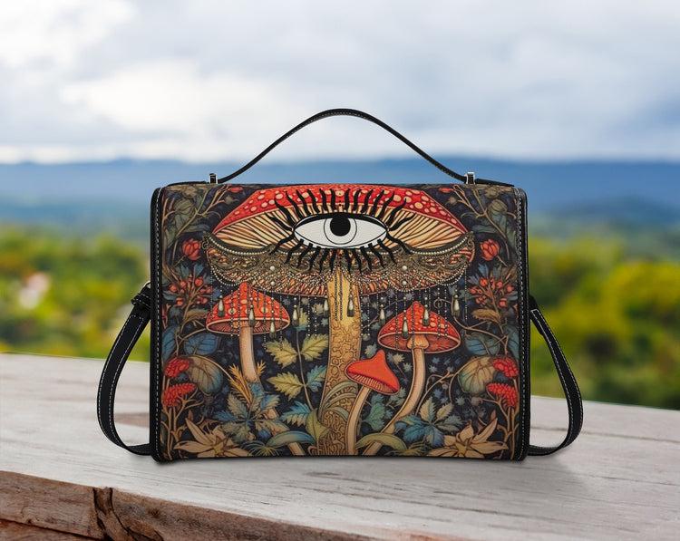 Cottagecore Mushroom Witch Satchel Handbag For Boho Hippie