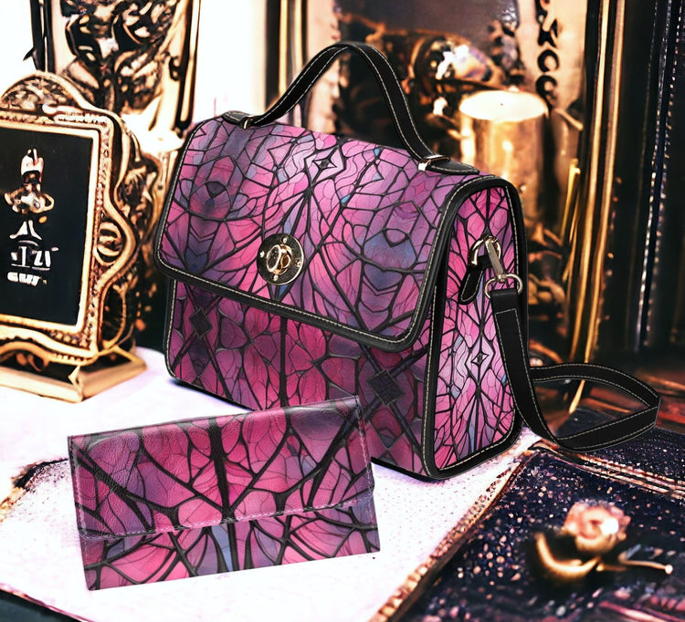 Pink Kawaii Goth Stained Glass Handbag For Boho Hippie