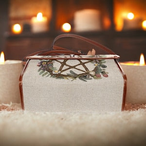 Cottagecore Witch Canvas Satchel Handbag For Boho Hippie