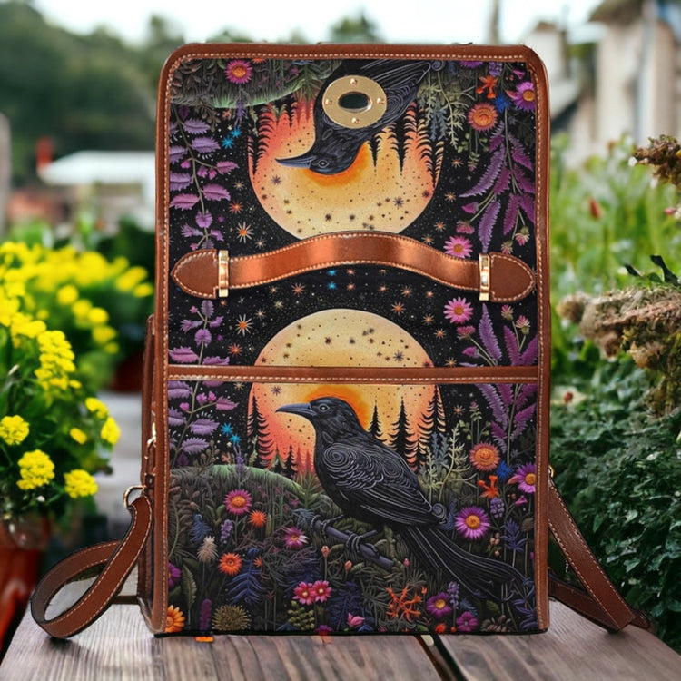 Cottagecore Witchy Crow Satchel Handbag For Boho Hippies