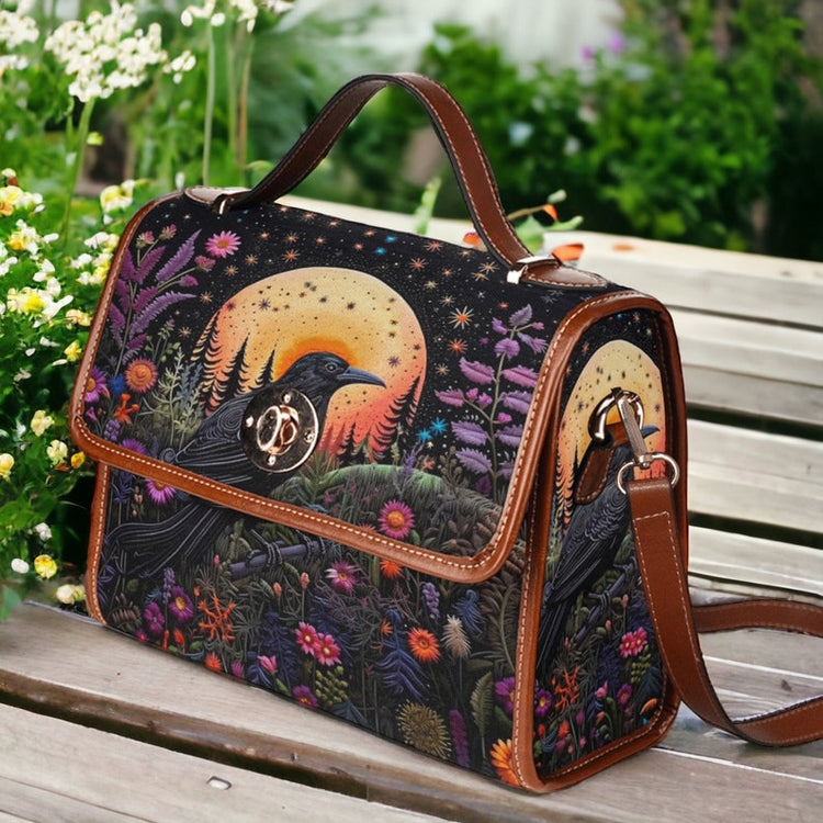 Cottagecore Witchy Crow Satchel Handbag For Boho Hippies