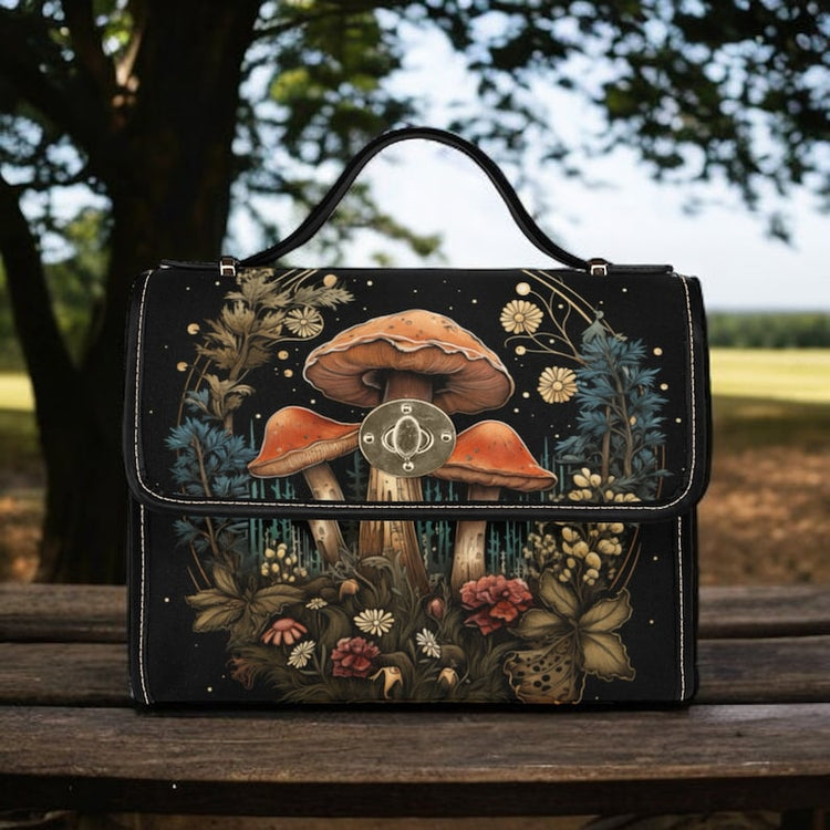 Cottagecore Witch Mushroom Moon Satchel Handbag For Boho Hippies