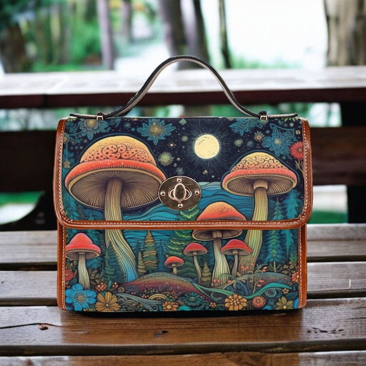 Retro Mushroom Cottagecore Satchel Handbag For Boho Hippies