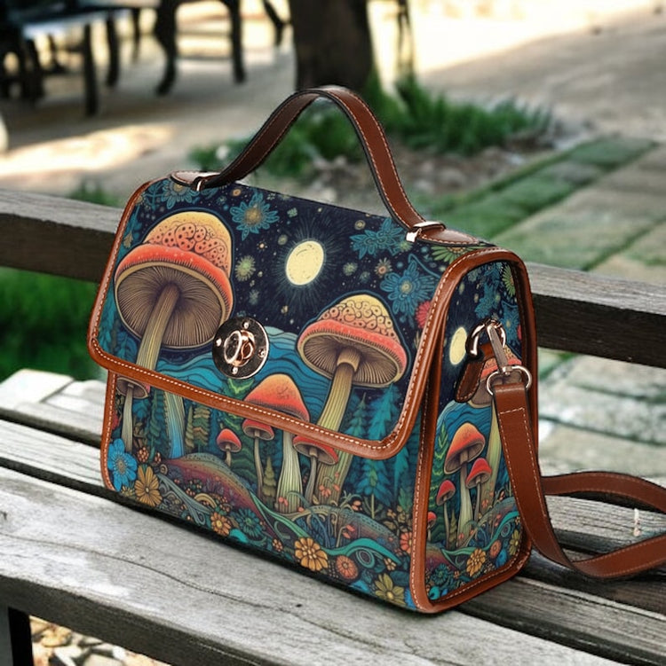 Retro Mushroom Cottagecore Satchel Handbag For Boho Hippies