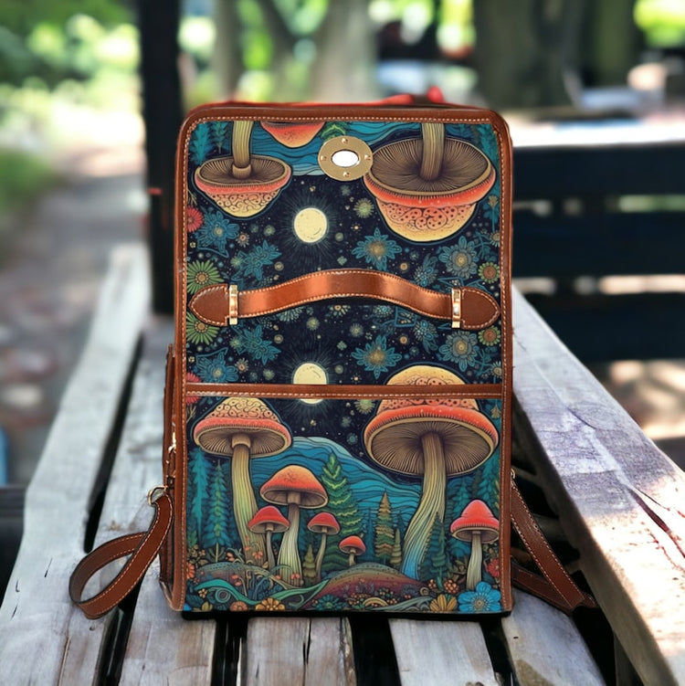 Retro Mushroom Cottagecore Satchel Handbag For Boho Hippies
