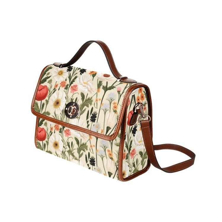 Cottagecore Wildflowers Botanical Witchy Satchel Bag For Boho Hippie