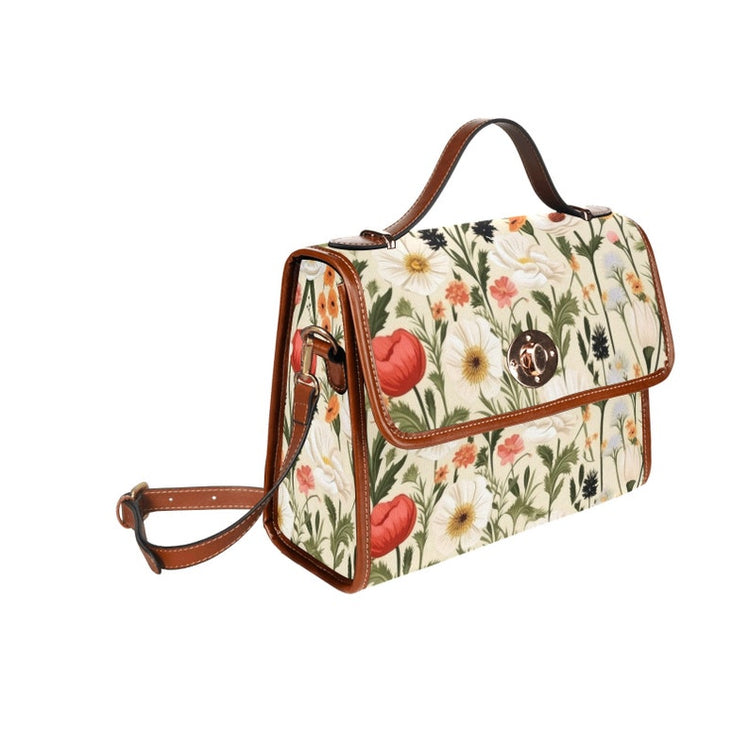 Cottagecore Wildflowers Botanical Witchy Satchel Bag For Boho Hippie