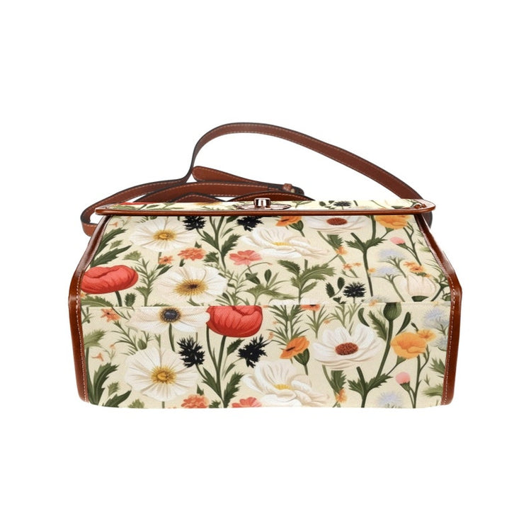 Cottagecore Wildflowers Botanical Witchy Satchel Bag For Boho Hippie