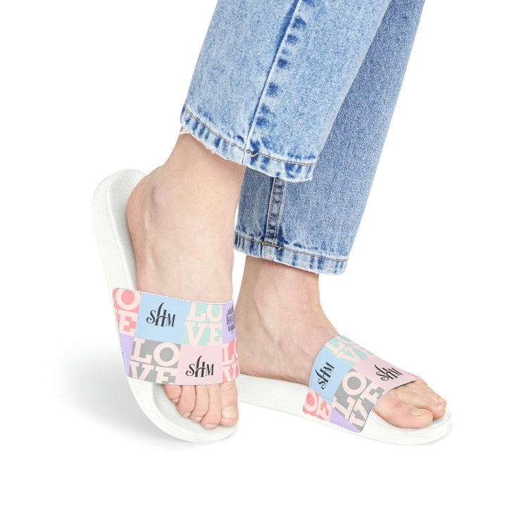 hippieartzone - Branded Pastel SHM Women's PU Slide Sandals
