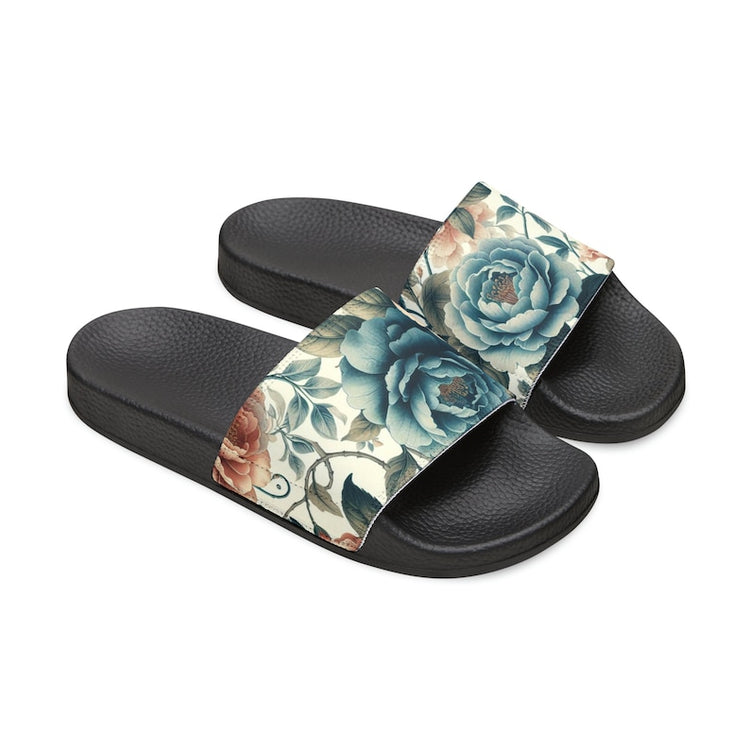hippieartzone - Floral Camelia Women's PU Slide Sandals