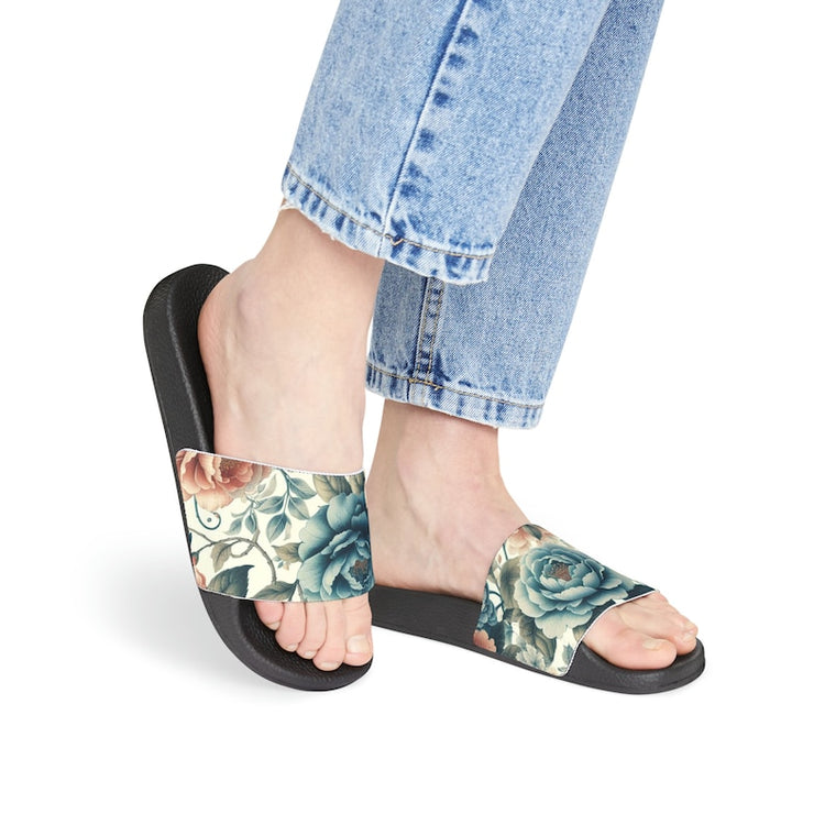 hippieartzone - Floral Camelia Women's PU Slide Sandals