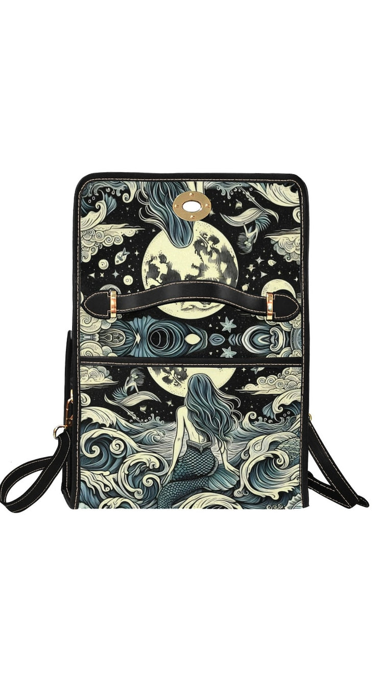 Mermaidcore Vintage Style Canvas Fantasy Satchel Bag For Hippie