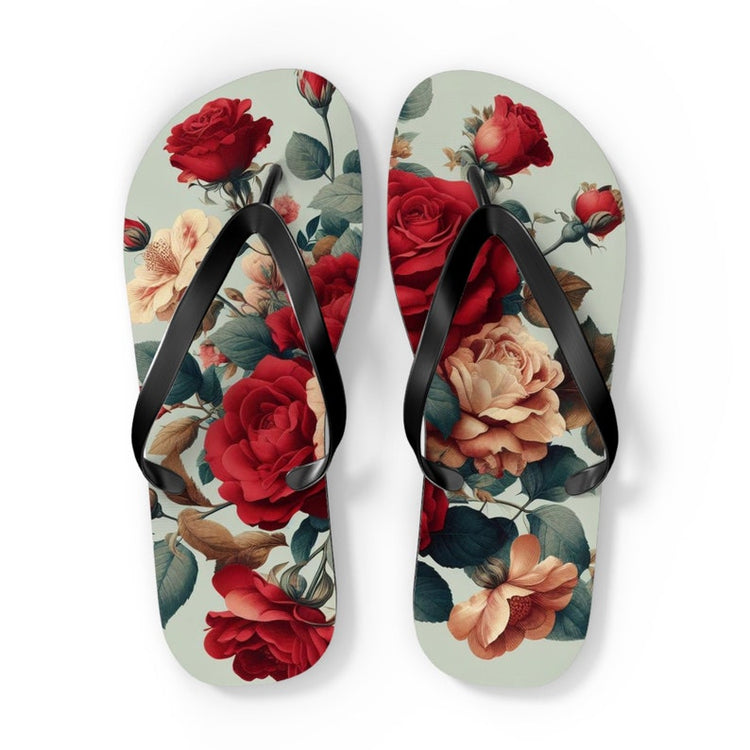 hippieartzone - Rose Floral Flip-Flops