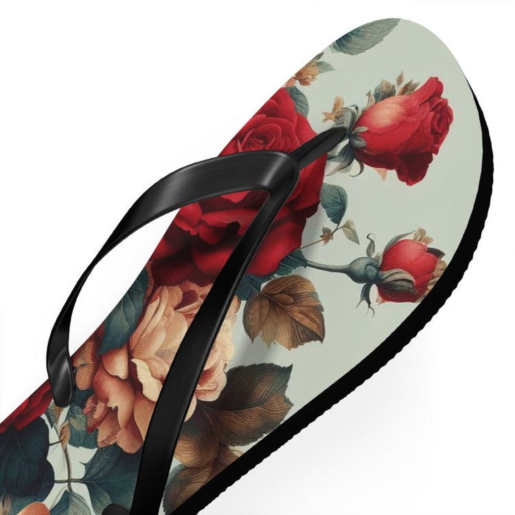 hippieartzone - Rose Floral Flip-Flops
