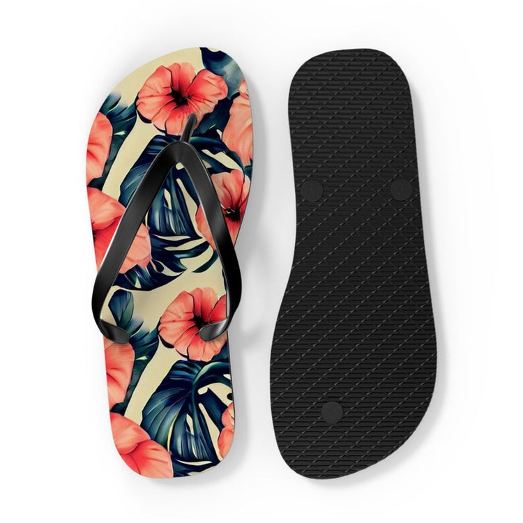 hippieartzone - Poppy Floral Flip-Flops.