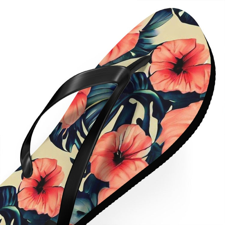hippieartzone - Poppy Floral Flip-Flops.