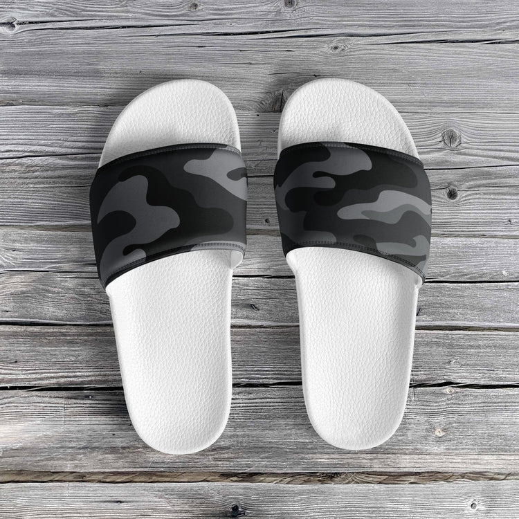 hippieartzone - Men’s Grey Camo slides Camo Slides