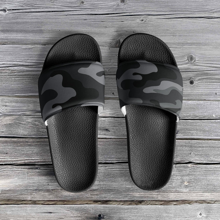 hippieartzone - Men’s Grey Camo slides Camo Slides