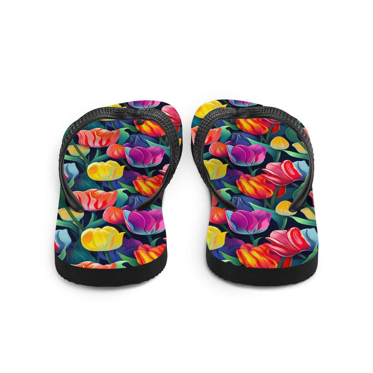 hippieartzone - Multicolor Tulip Flip Flops