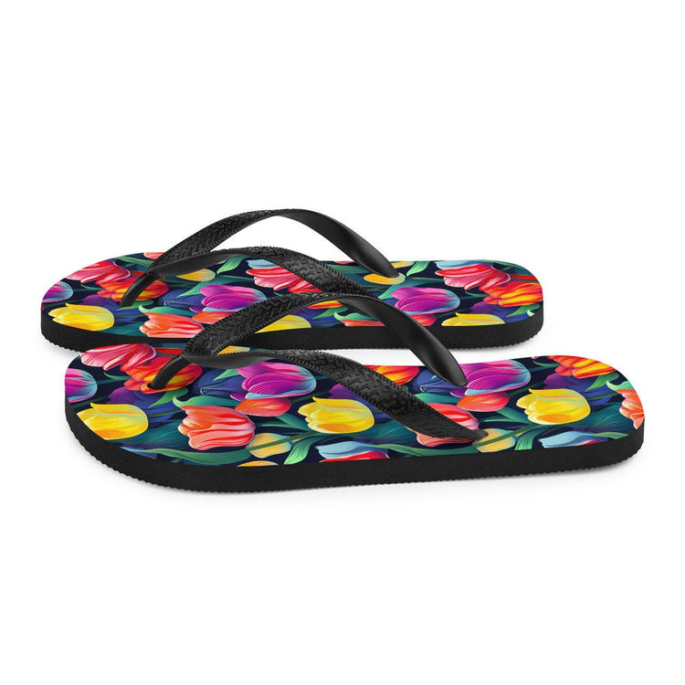 hippieartzone - Multicolor Tulip Flip Flops
