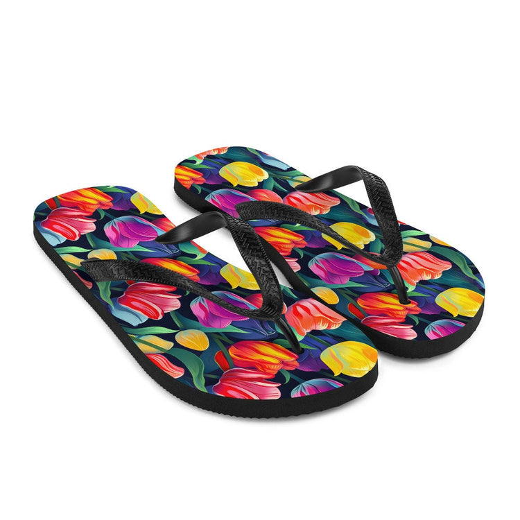 hippieartzone - Multicolor Tulip Flip Flops