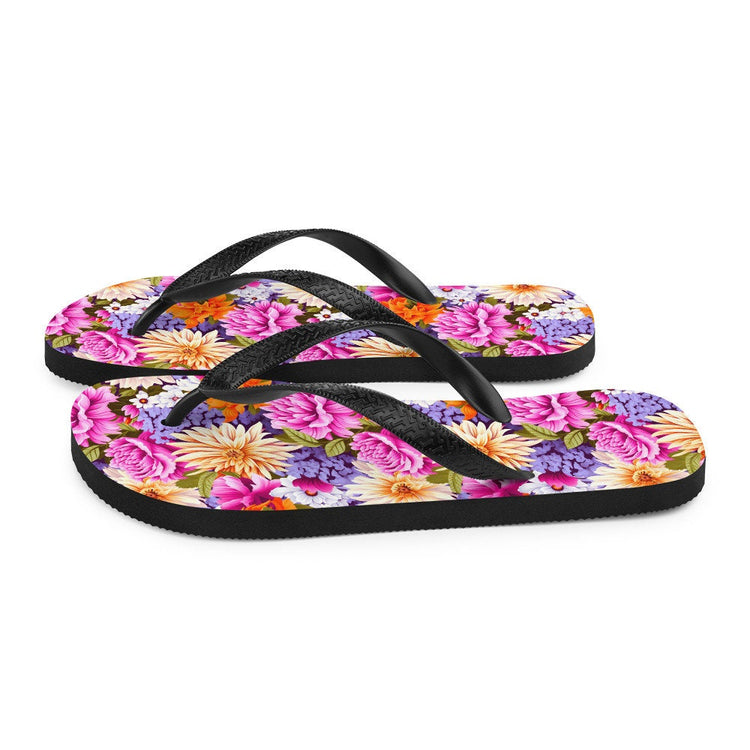 hippieartzone - Multi-Color Floral Flip Flops