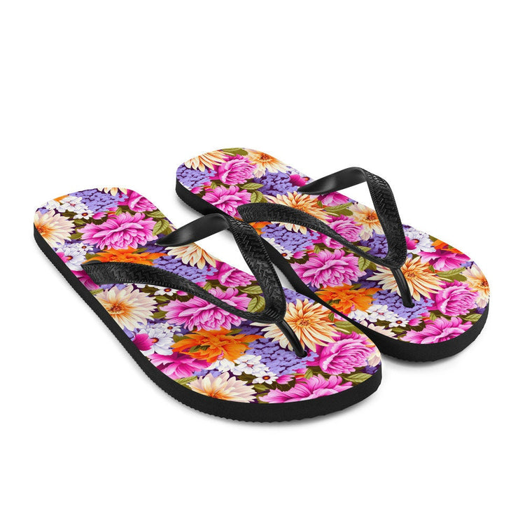 hippieartzone - Multi-Color Floral Flip Flops