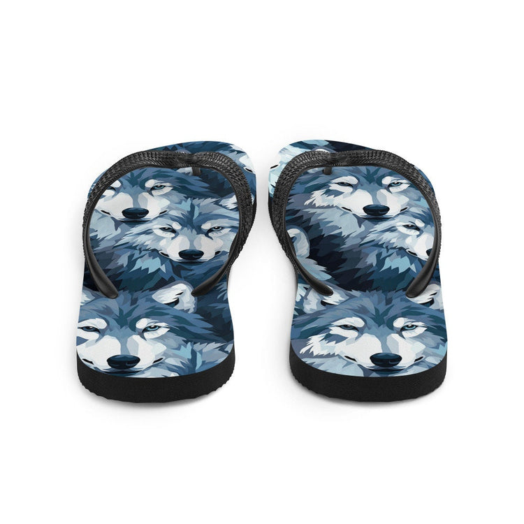 hippieartzone - Gray Wolf Flip Flops