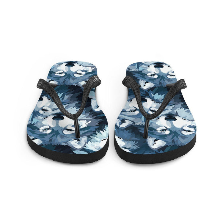hippieartzone - Gray Wolf Flip Flops