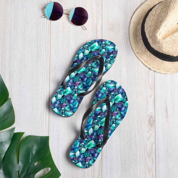 hippieartzone - Fluorite Gemstone Pattern Flip Flops