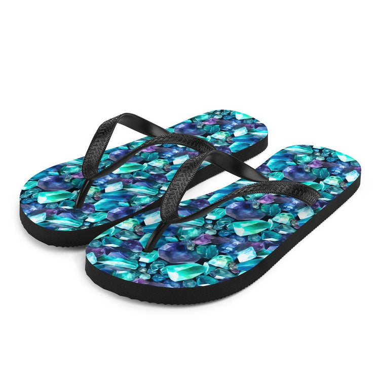 hippieartzone - Fluorite Gemstone Pattern Flip Flops