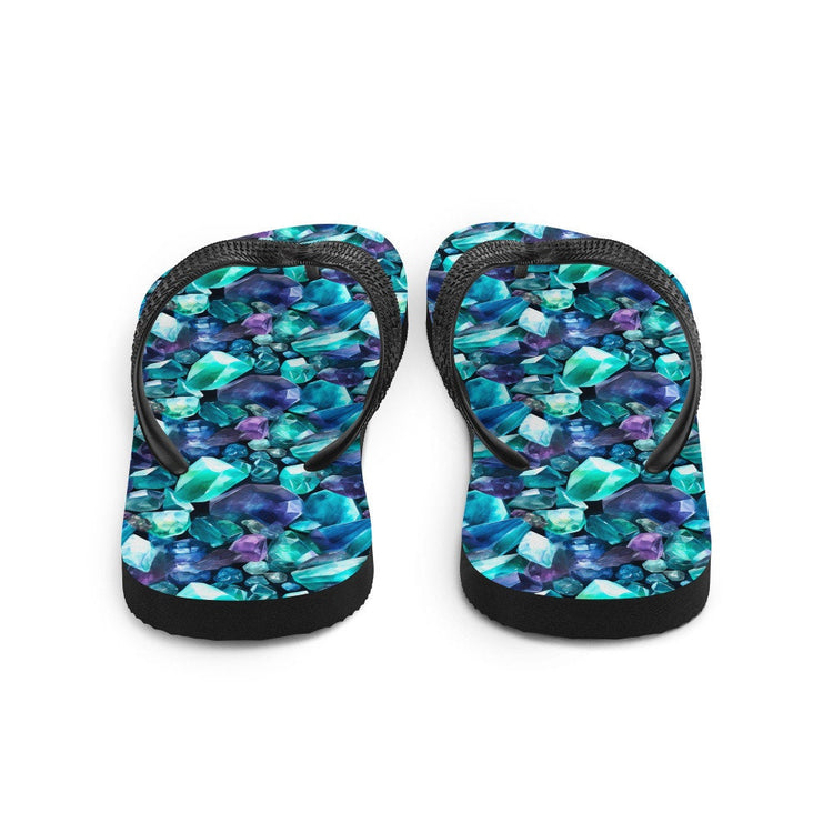 hippieartzone - Fluorite Gemstone Pattern Flip Flops