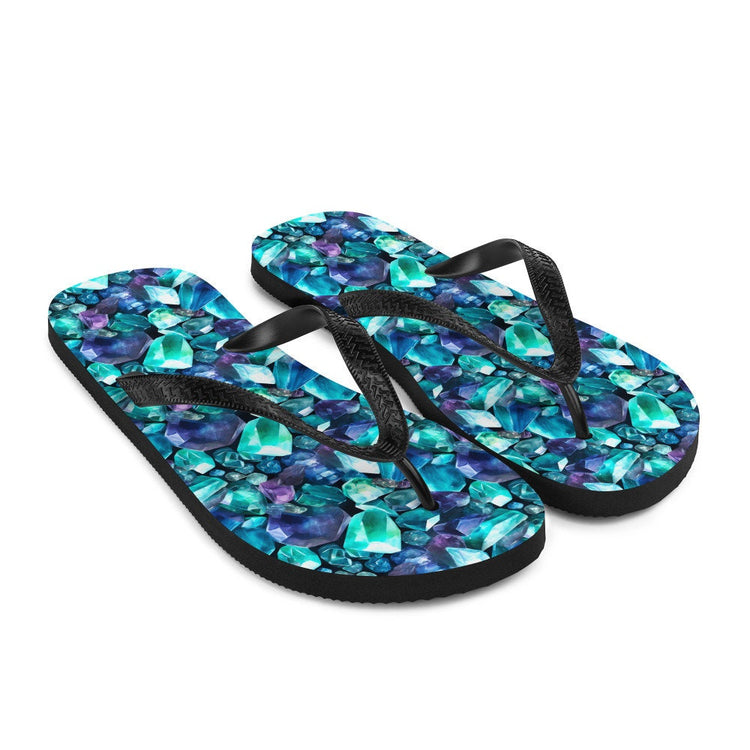 hippieartzone - Fluorite Gemstone Pattern Flip Flops