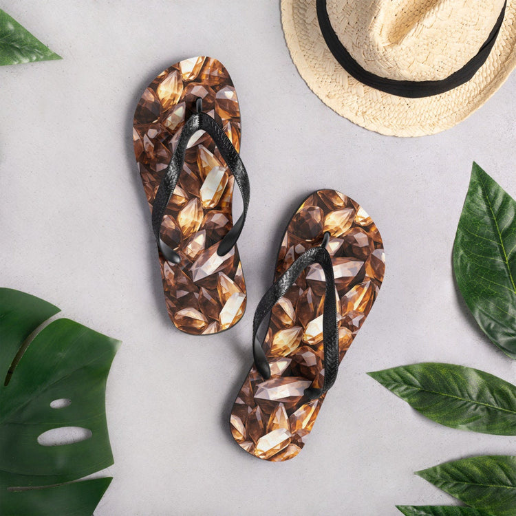 hippieartzone - Celestial Smoky Quartz Summer Flip Flops