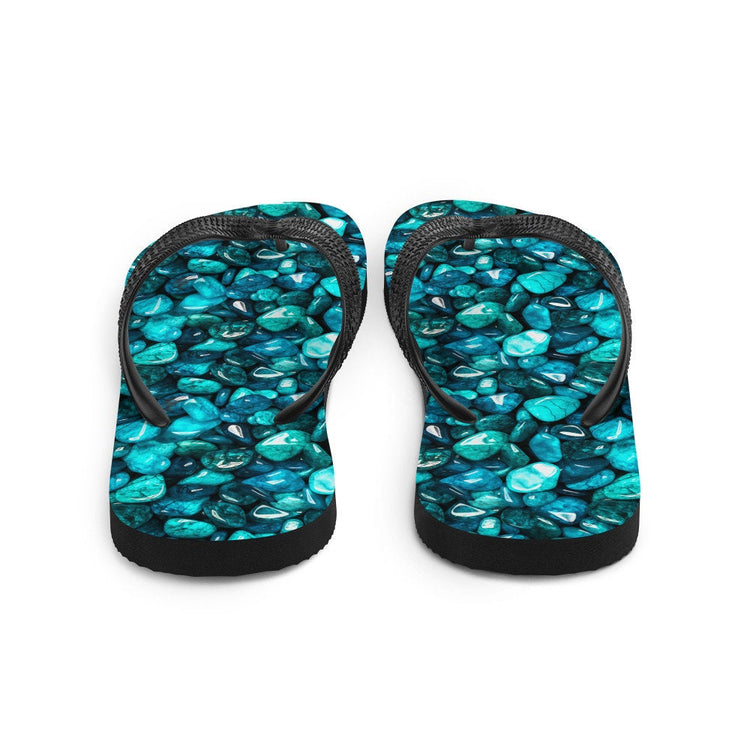hippieartzone - Protective Turquoise Summer Flip Flops