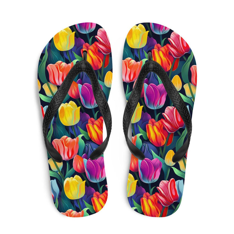 hippieartzone - Multicolor Tulip Flip Flops