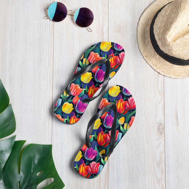 hippieartzone - Multicolor Tulip Flip Flops