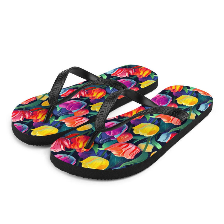 hippieartzone - Multicolor Tulip Flip Flops