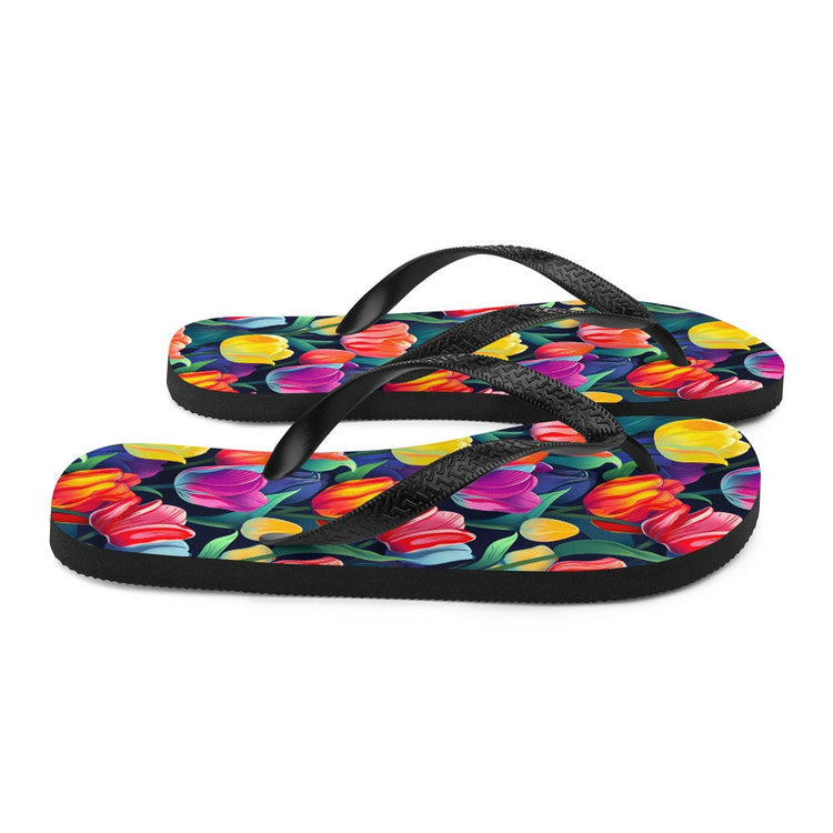 hippieartzone - Multicolor Tulip Flip Flops