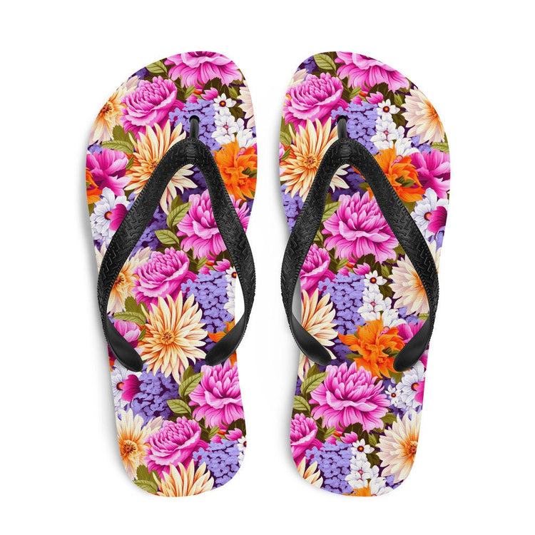 hippieartzone - Multi-Color Floral Flip Flops